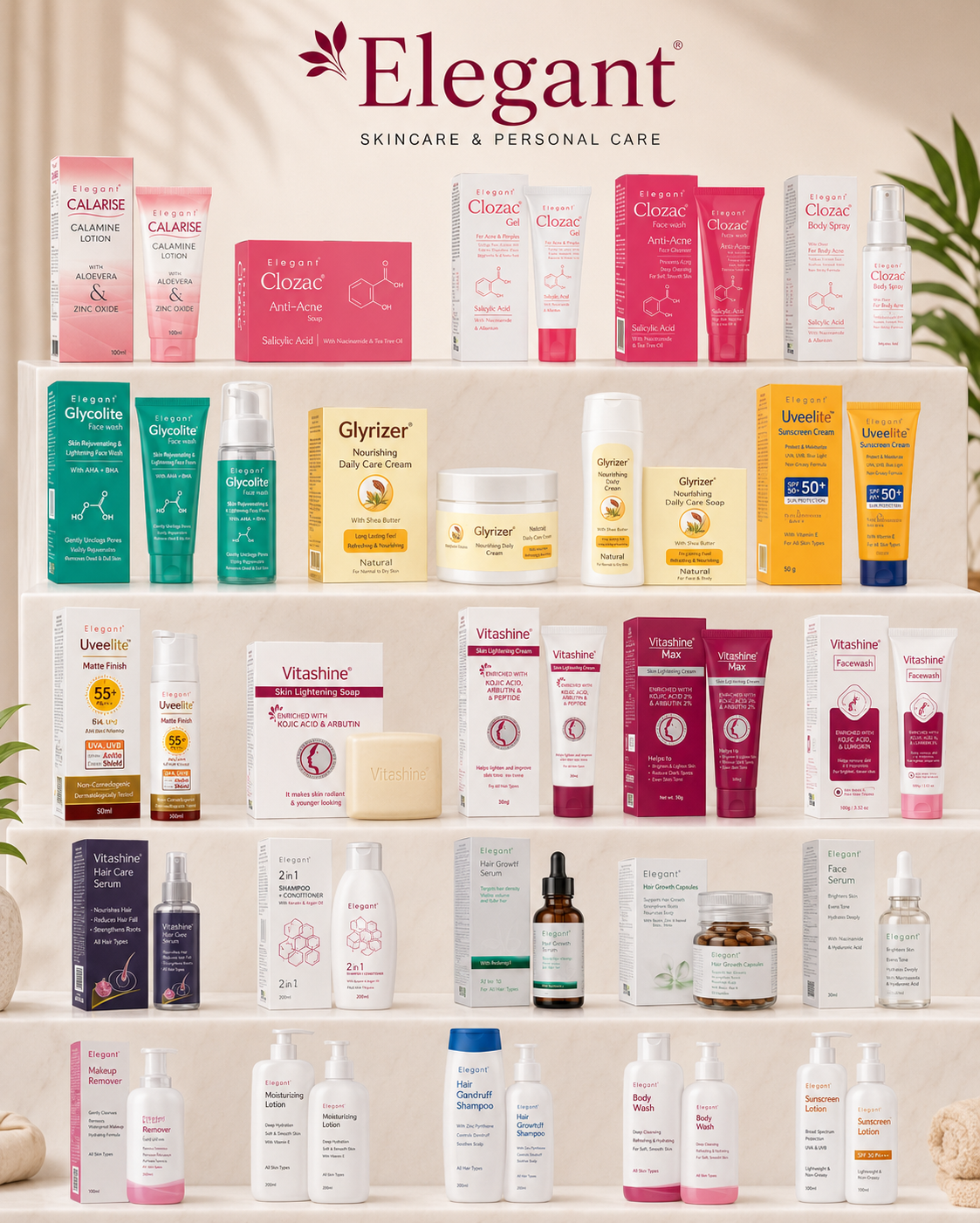 Elegant healthcare cosmetic products